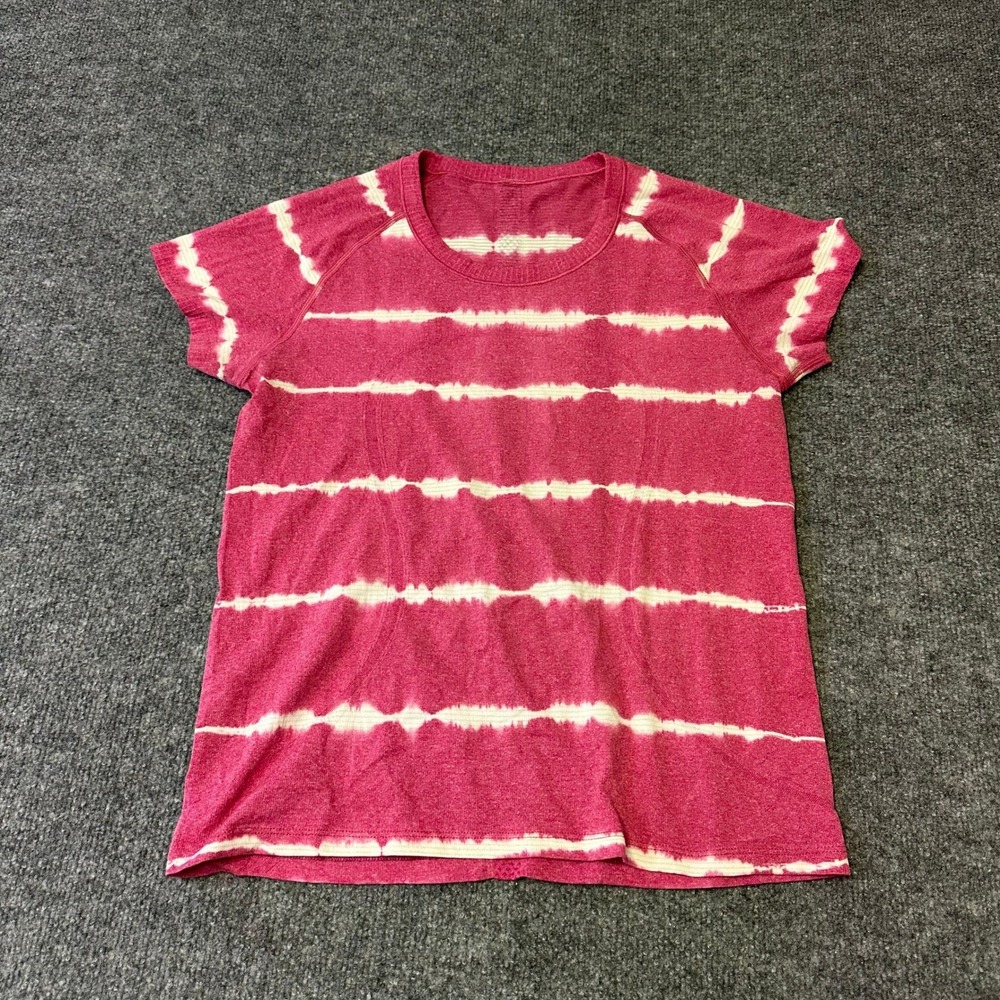 Lululemon Shirt Womens Size 8 Pink Tie Dye Swiftly Tech Short Sleeve Athletic
